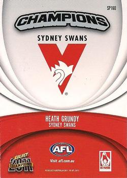 2011 Select AFL Champions - Silver #SP160 Heath Grundy Back